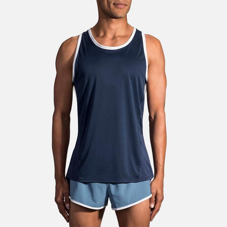 Brooks STEALTH Running Tank Top Mens Sale - Blue (CAX270568)